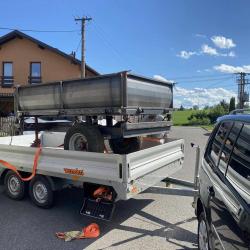 Výroba třístranný sklopný káry za malotraktor